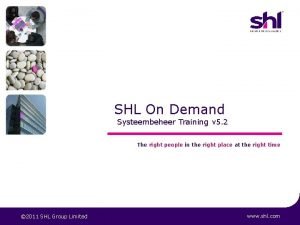 SHL On Demand Systeembeheer Training v 5 2