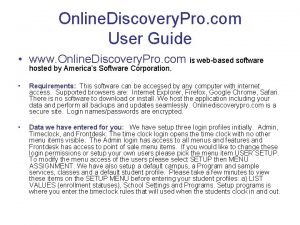 Online discovery pro