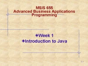 Advanced business applications