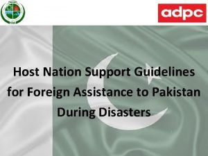 Host Nation Support Guidelines for Foreign Assistance to