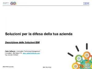 Soluzioni per la difesa della tua azienda Descrizione