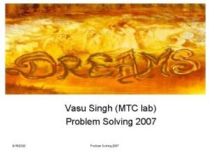 Vasu Singh MTC lab Problem Solving 2007 9152020