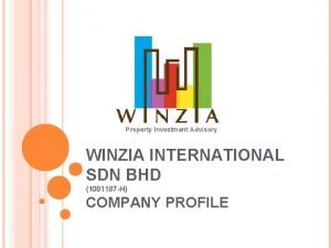 Property Investment Advisory WINZIA INTERNATIONAL SDN BHD 1081187