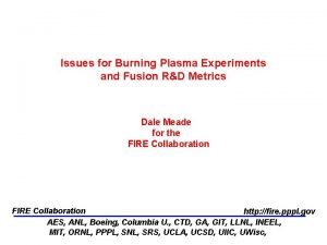Issues for Burning Plasma Experiments and Fusion RD