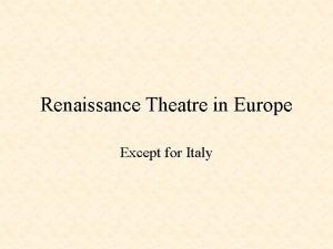 Italian renaissance playwrights