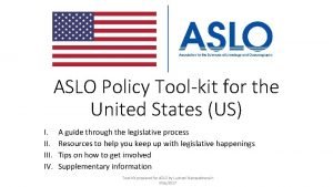 ASLO Policy Toolkit for the United States US