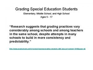 Grading special education students