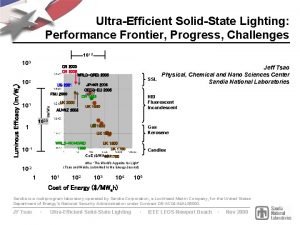 UltraEfficient SolidState Lighting Performance Frontier Progress Challenges 101