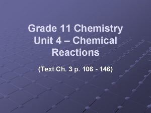 Chemical reactions grade 11