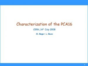 Characterization of the PCA 16 CERN 14 th