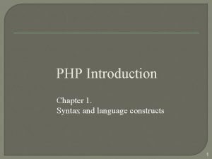 Php language constructs