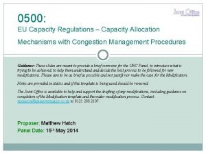 0500 EU Capacity Regulations Capacity Allocation Mechanisms with