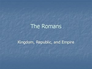 Roman kingdom republic empire