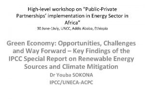 Highlevel workshop on PublicPrivate Partnerships implementation in Energy