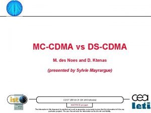 MCCDMA vs DSCDMA M des Noes and D