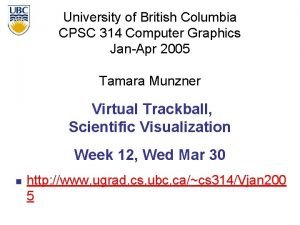 University of British Columbia CPSC 314 Computer Graphics