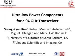 Ultralow Power Components for a 94 GHz Transceiver