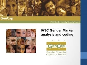 IASC Gender Marker analysis and coding Content q