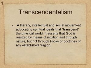 Transcendentalism in literature