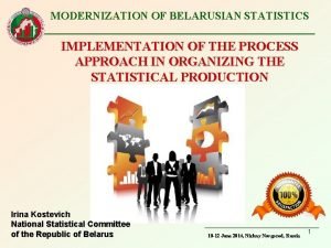 MODERNIZATION OF BELARUSIAN STATISTICS IMPLEMENTATION OF THE PROCESS