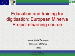 Education and training for digitisation European Minerva Project