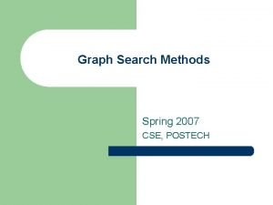 Graph Search Methods Spring 2007 CSE POSTECH Graph