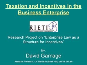 Enterprise taxation services