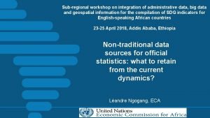 Subregional workshop on integration of administrative data big