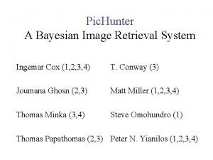 Pic Hunter A Bayesian Image Retrieval System Ingemar