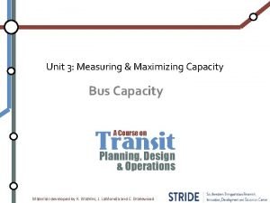 Unit 3 Measuring Maximizing Capacity Bus Capacity Materials