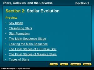 Stars Galaxies and the Universe Section 2 Stellar