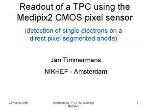 Readout of a TPC using the Medipix 2