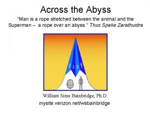 Across the Abyss Man is a rope stretched