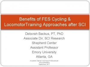 Benefits of FES Cycling Locomotor Training Approaches after