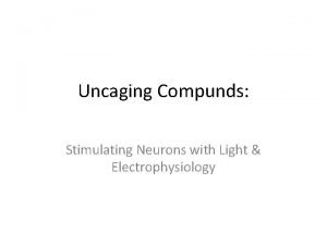 Uncaging Compunds Stimulating Neurons with Light Electrophysiology What