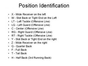 Wide receiver positions x y z