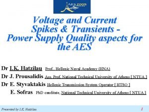 Voltage and Current Spikes Transients Power Supply Quality