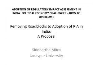 Regulatory impact assessment india