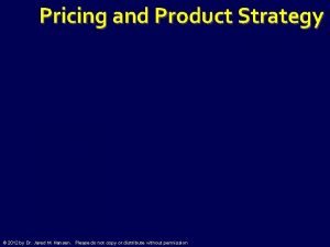The strategic pricing pyramid
