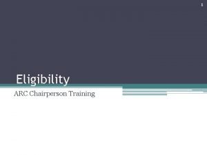 1 Eligibility ARC Chairperson Training Special Education Cycle