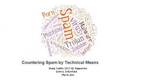 Countering Spam by Technical Means Zhang Yanbin SG