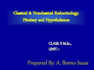 Classical Nonclassical Endocrinology Pituitary and Hypothalamus CLASS II