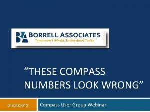THESE COMPASS NUMBERS LOOK WRONG 01042012 Compass User