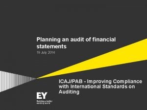 Planning an audit of financial statements