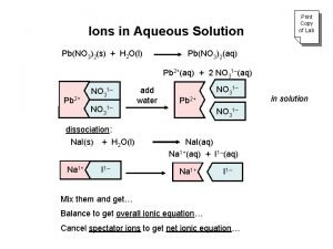 Spectator ions