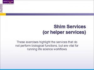 Shim Services or helper services These exercises highlight