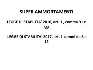 SUPER AMMORTAMENTI LEGGE DI STABILITA 2016 art 1