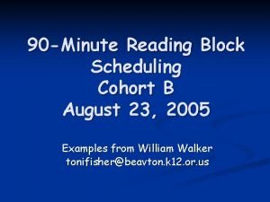 90 minute reading block