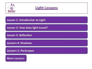 Light Lessons Lesson 1 Introduction to Light Lesson