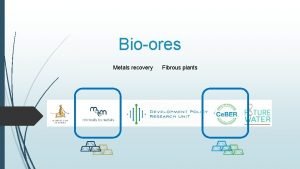 Bioores Metals recovery Fibrous plants Identification and evaluation